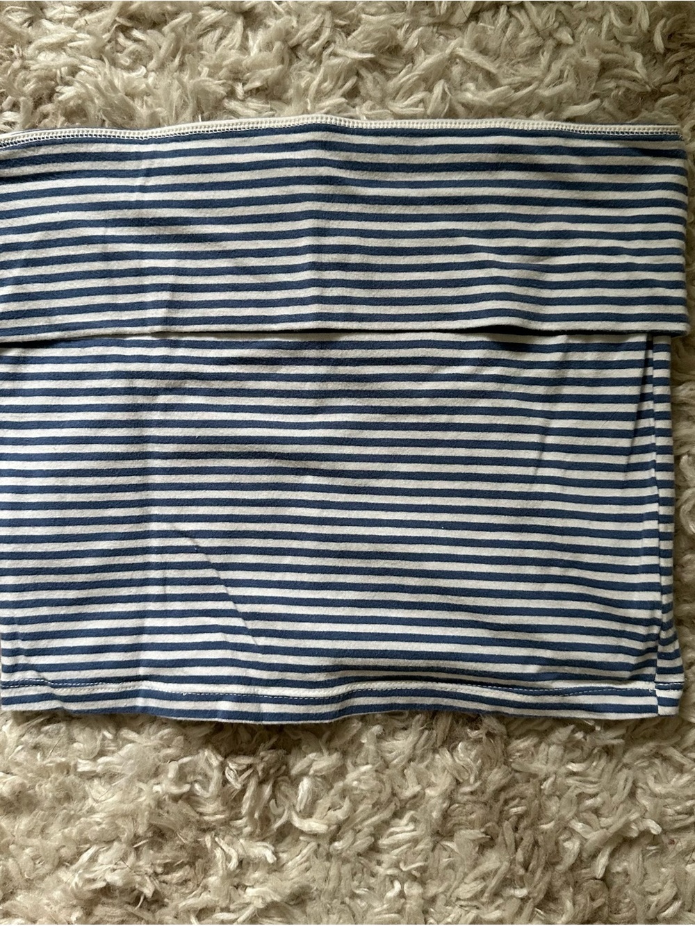 Striped Blue and White Tube Top - Women